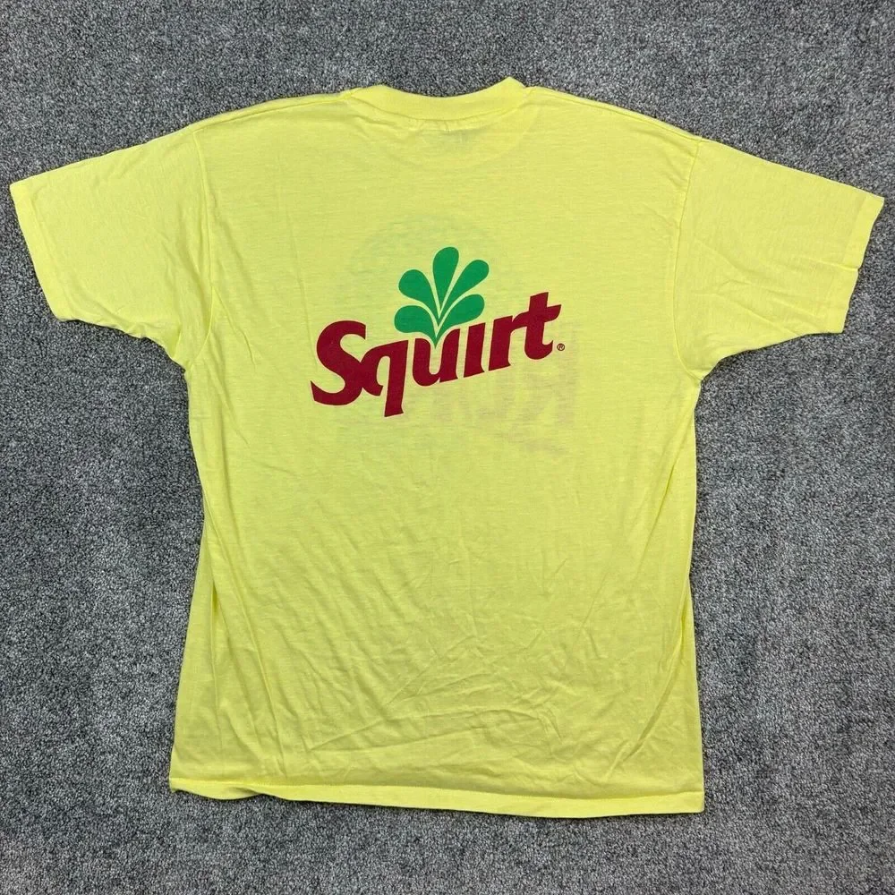 Vintage 70s Tunnel Park Run Race Shirt Mens XL Yellow Hanes 50/50 Squirt Sponsor - Picture 5 of 7